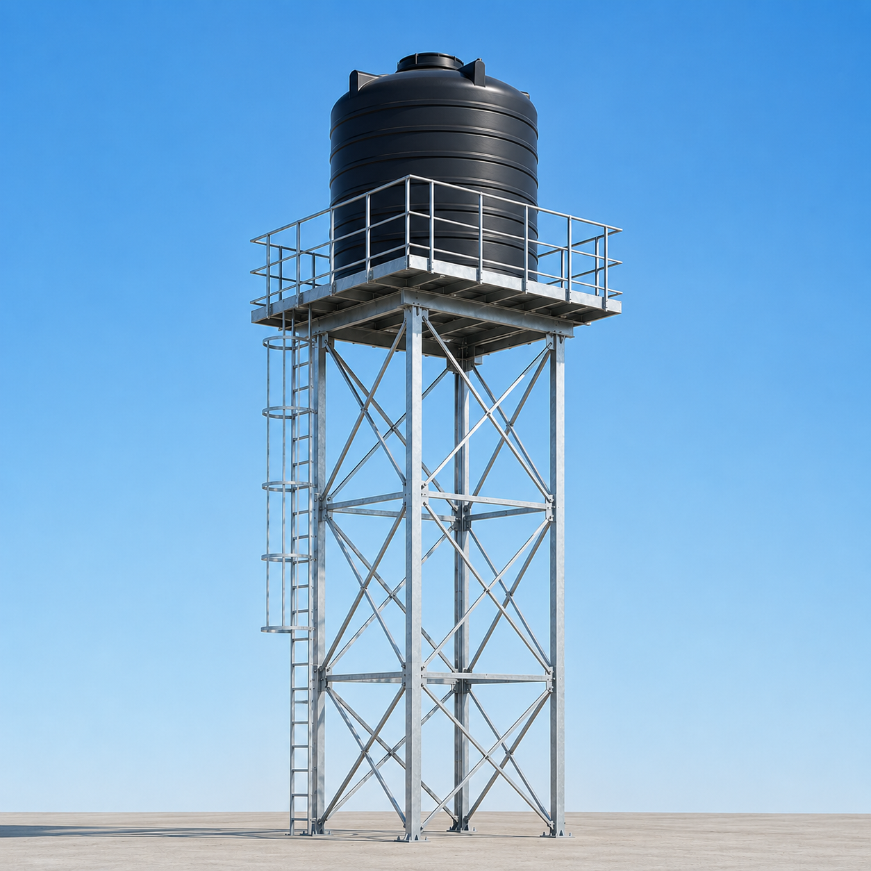 Steel Tower – 6 Metres High, (1 Tanks 10,000L)